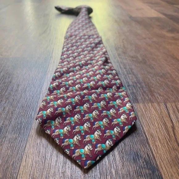 Burberry Classic “Playful Ponies” Silk Tie